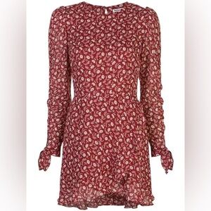 Reformation Lucita Floral Wrap-Style Dress in Red Size 6